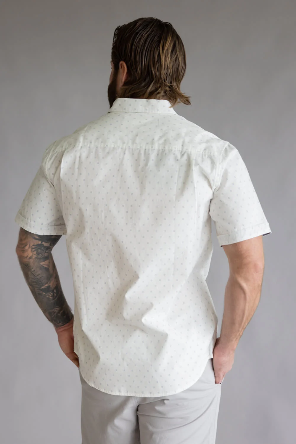 Weatherproof Vintage Poplin Button Up Shirt for Men in Snow | S2684244GK-SNOW - Image 3