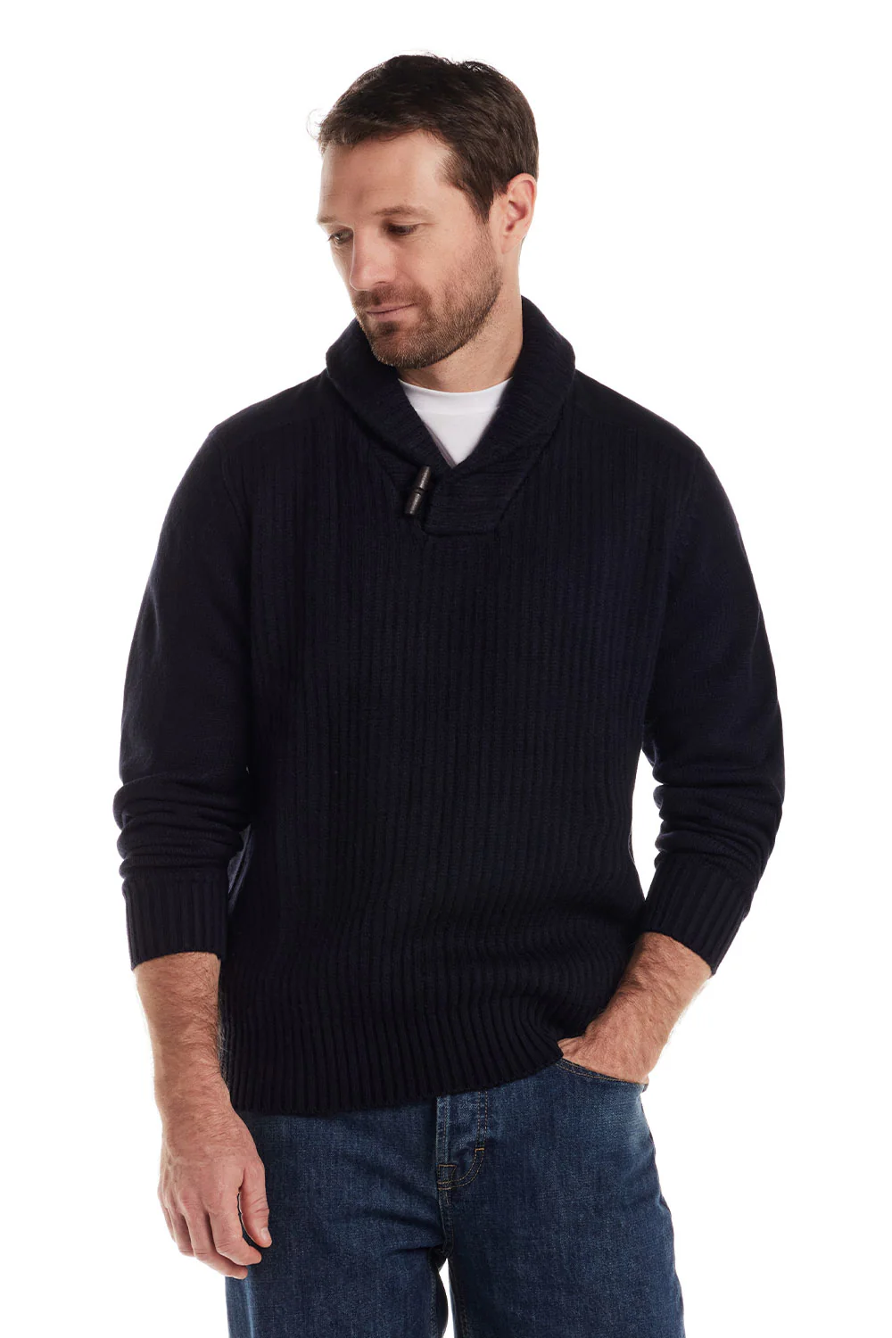Weatherproof Vintage Shawl Collar Toggle Pullover for Men in Navy | F254110GK-NAVY - Image 5