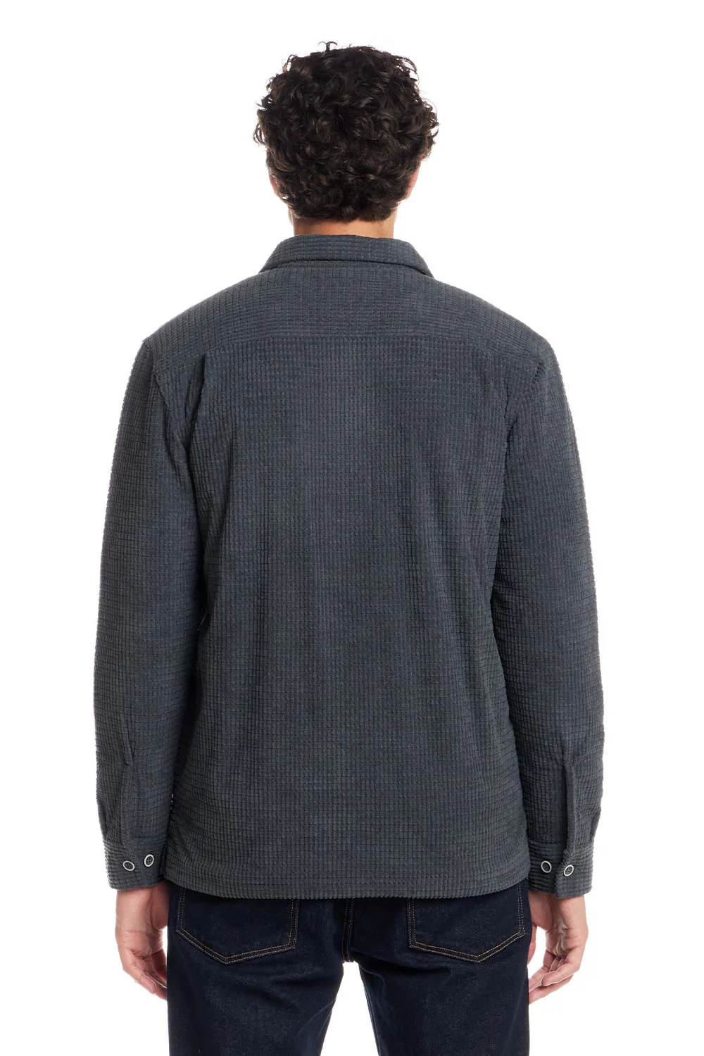 Weatherproof Vintage Sherpa Lined Grid Shirt Jacket for Men in Slate | F2588147GK-SLATE - Image 2