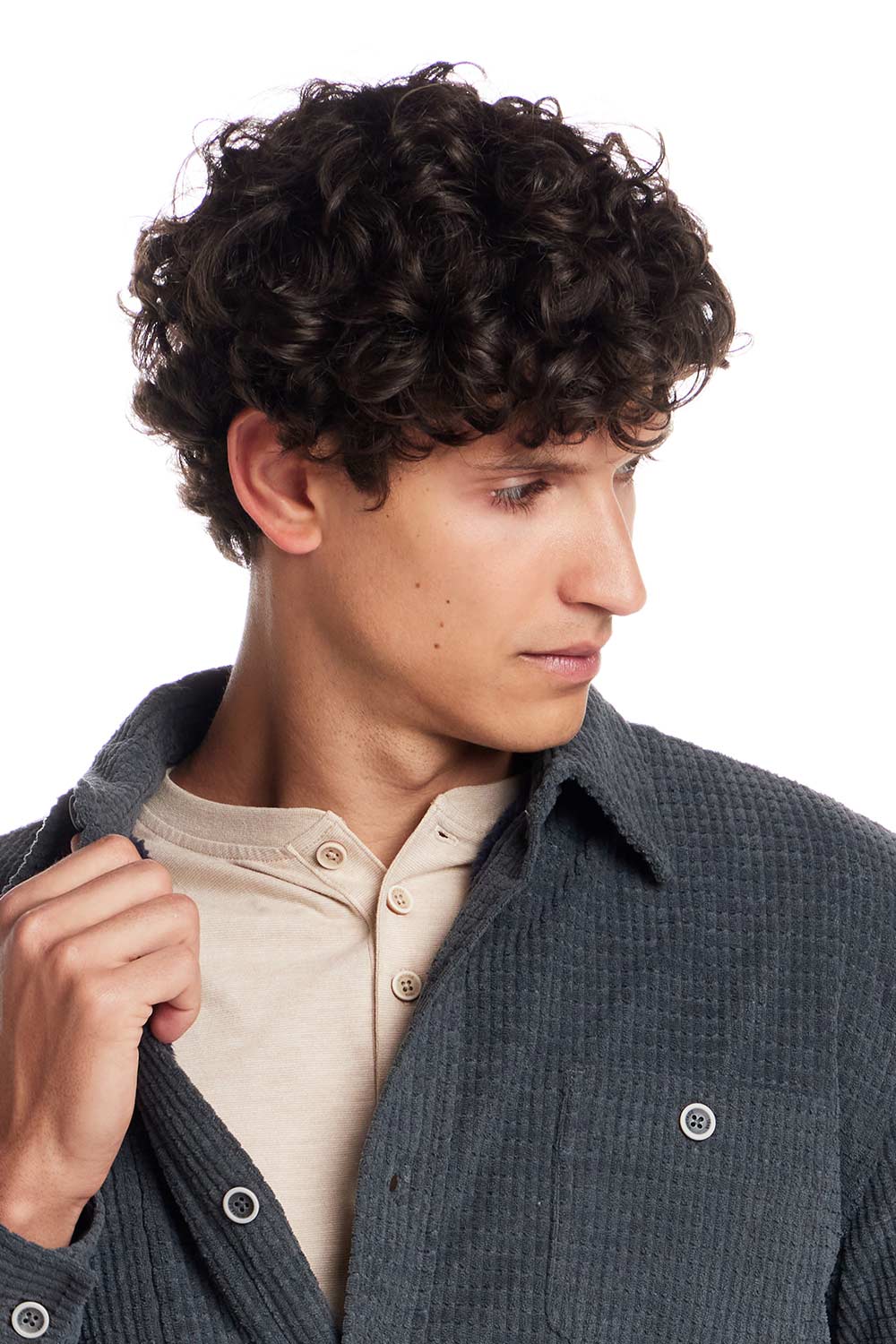 Weatherproof Vintage Sherpa Lined Grid Shirt Jacket for Men in Slate | F2588147GK-SLATE - Image 4