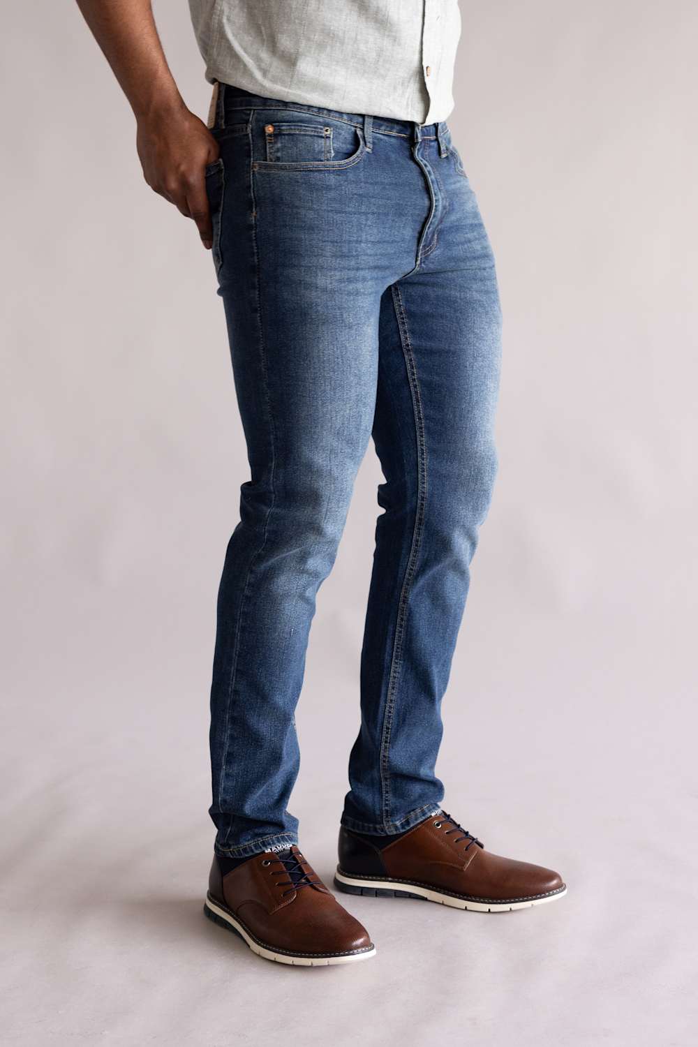 Weatherproof Vintage Slim Jeans for Men in Tidepool Tint | WP25-94SL TIDEPOOL TINT - Image 3