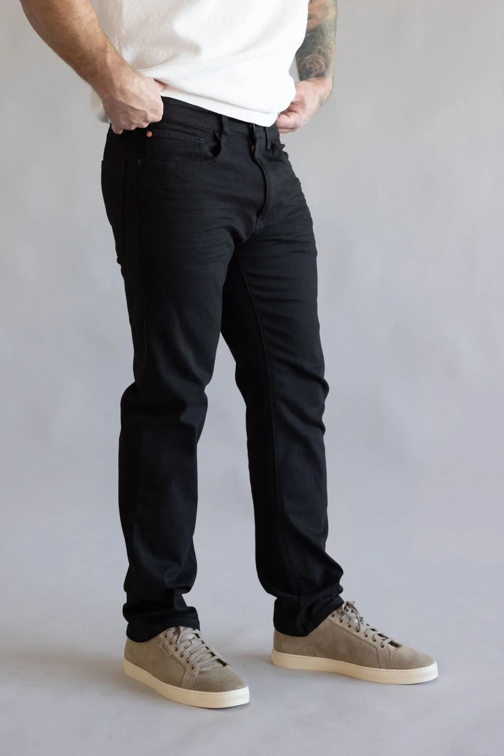 Weatherproof Vintage Straight Jeans for Men in Black | WP25-95SR-BLACK - Image 3
