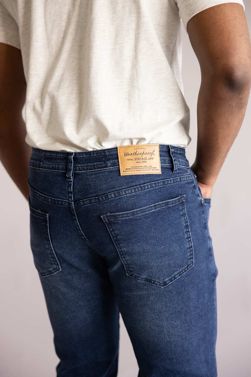 Weatherproof Vintage Straight Jeans for Men in Earth Stone | WP25-95SR-EARTHSTONE - Image 3