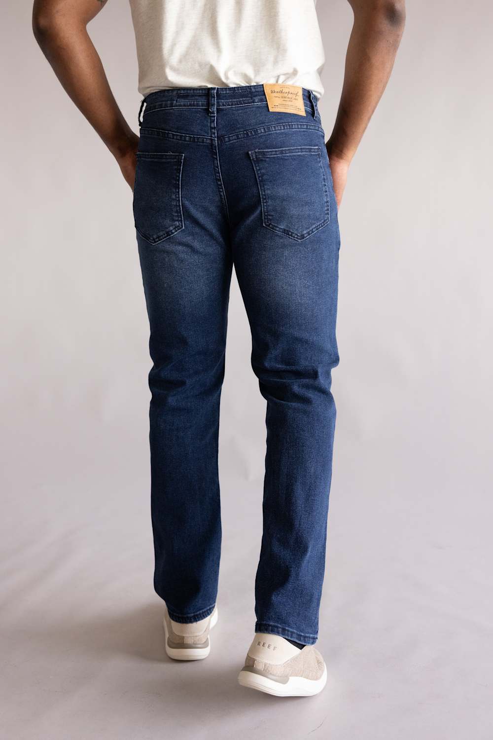 Weatherproof Vintage Straight Jeans for Men in Earth Stone | WP25-95SR-EARTHSTONE - Image 4