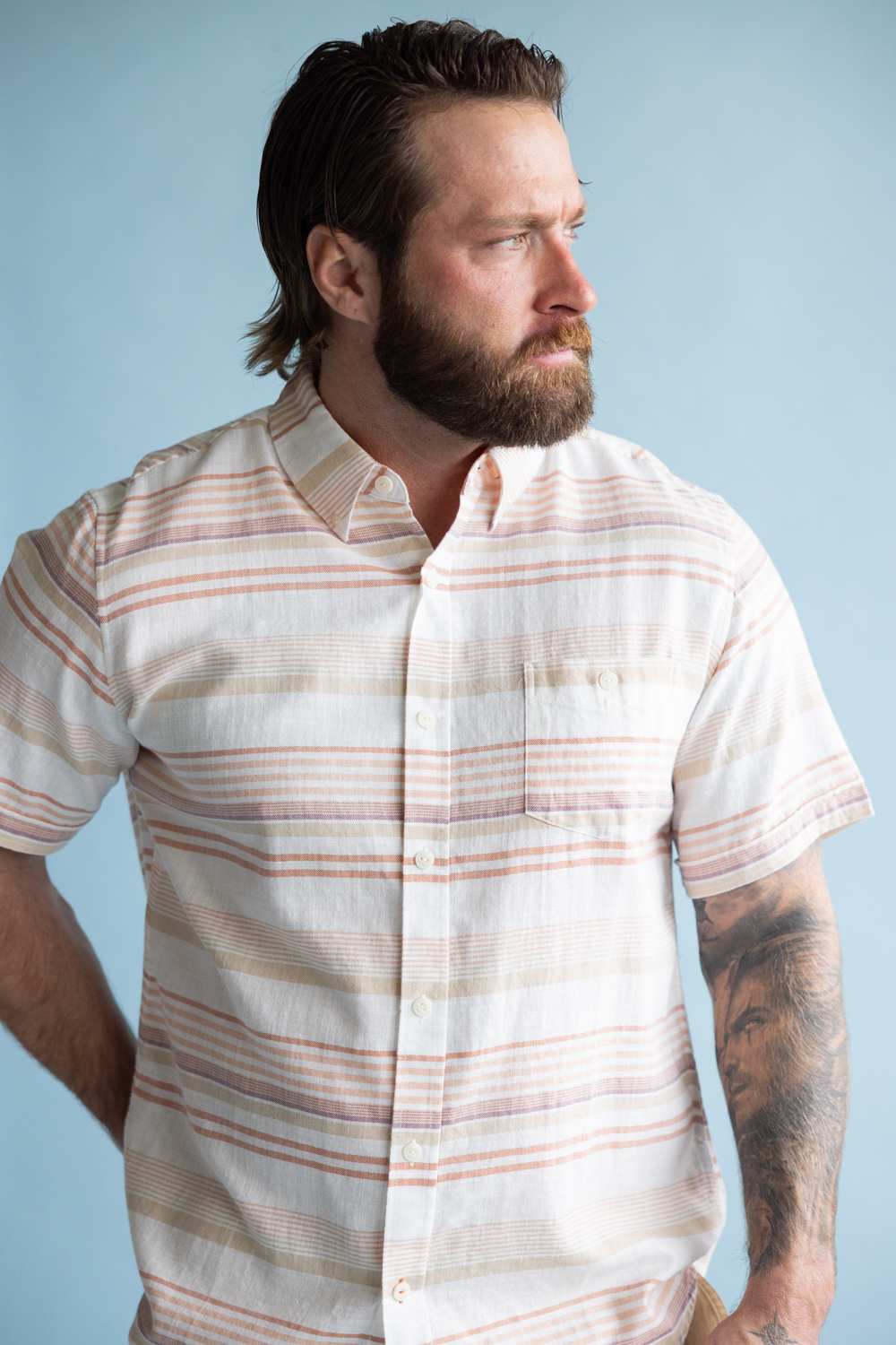 Weatherproof Vintage Striped Country Twill Button Up Shirt for Men - Image 2