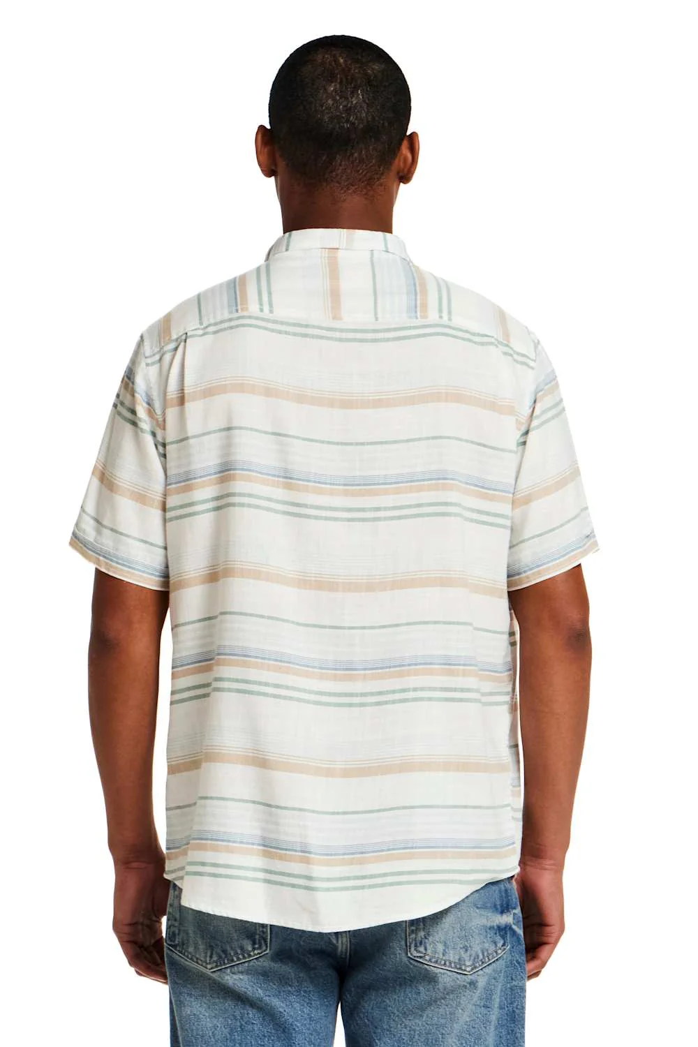 Weatherproof Vintage Striped Country Twill Button Up Shirt for Men in Capri Blue | S2684285GK-CAPRIBLUE - Image 3