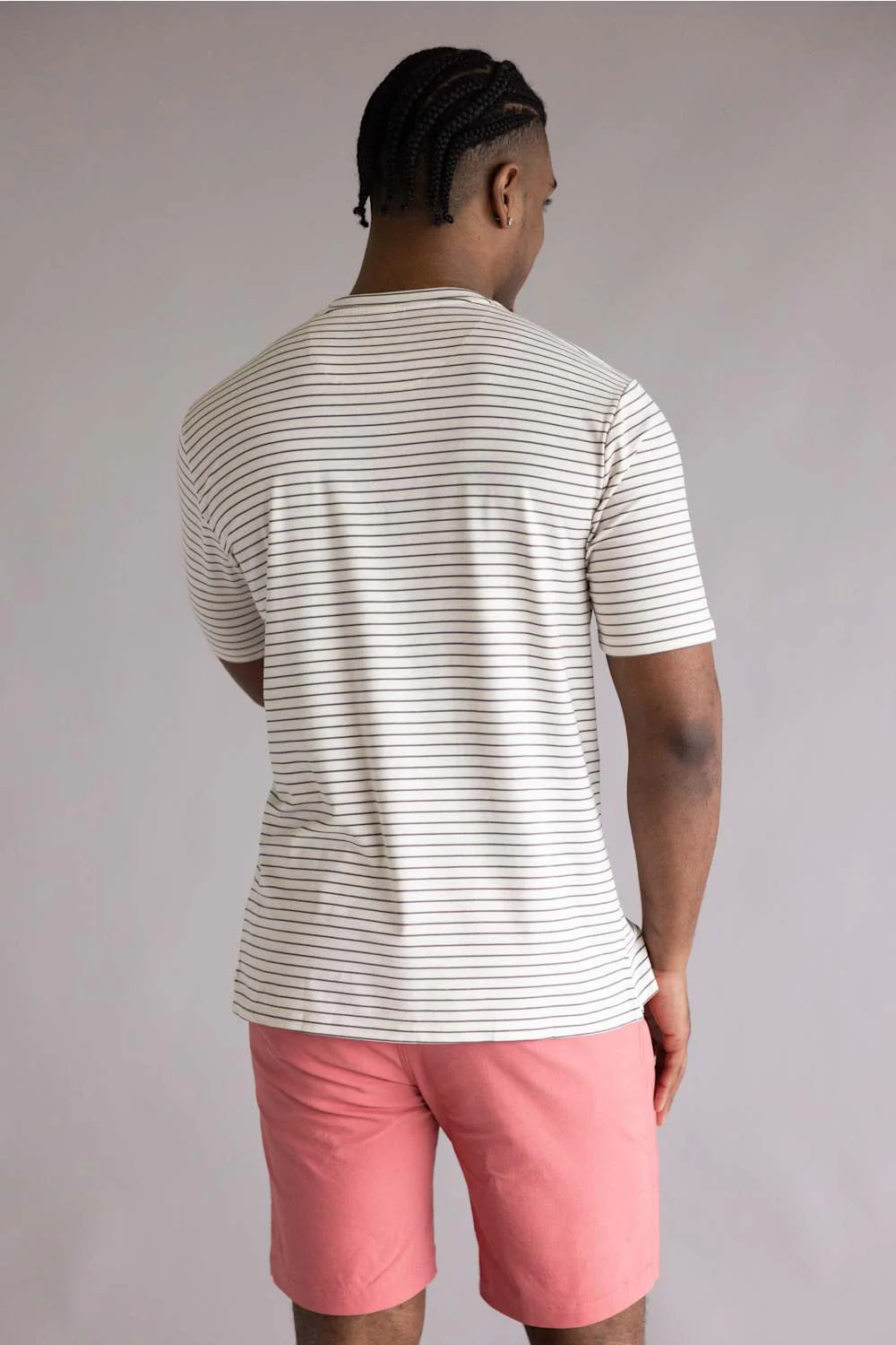 Weatherproof Vintage Striped Stretch T-Shirt for Men in Stone Grey | S2631874GK-STONE GREY - Image 3