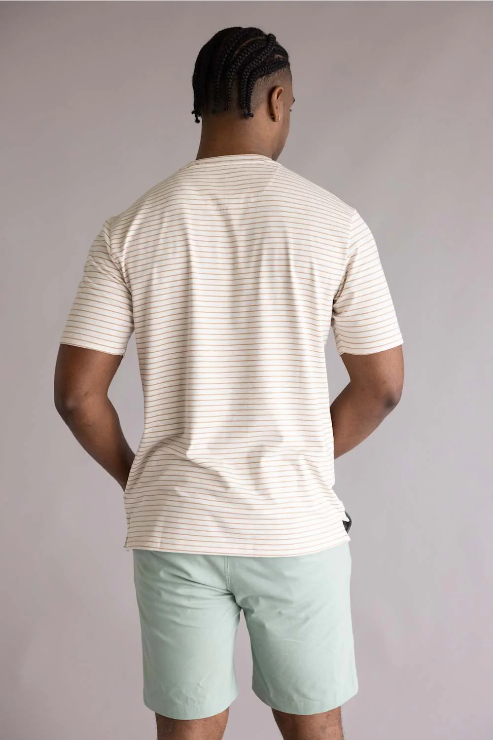 Weatherproof Vintage Striped Stretch T-Shirt for Men in Tan | S2631874GK-TAN - Image 3