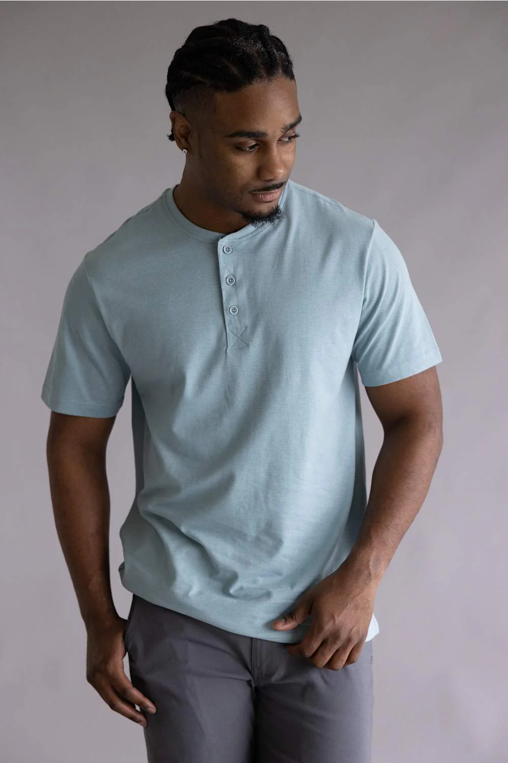 Weatherproof Vintage Sueded Jersey T-Shirt for Men in Blue Stone | S2631875GK-BLUE STONE - Image 2