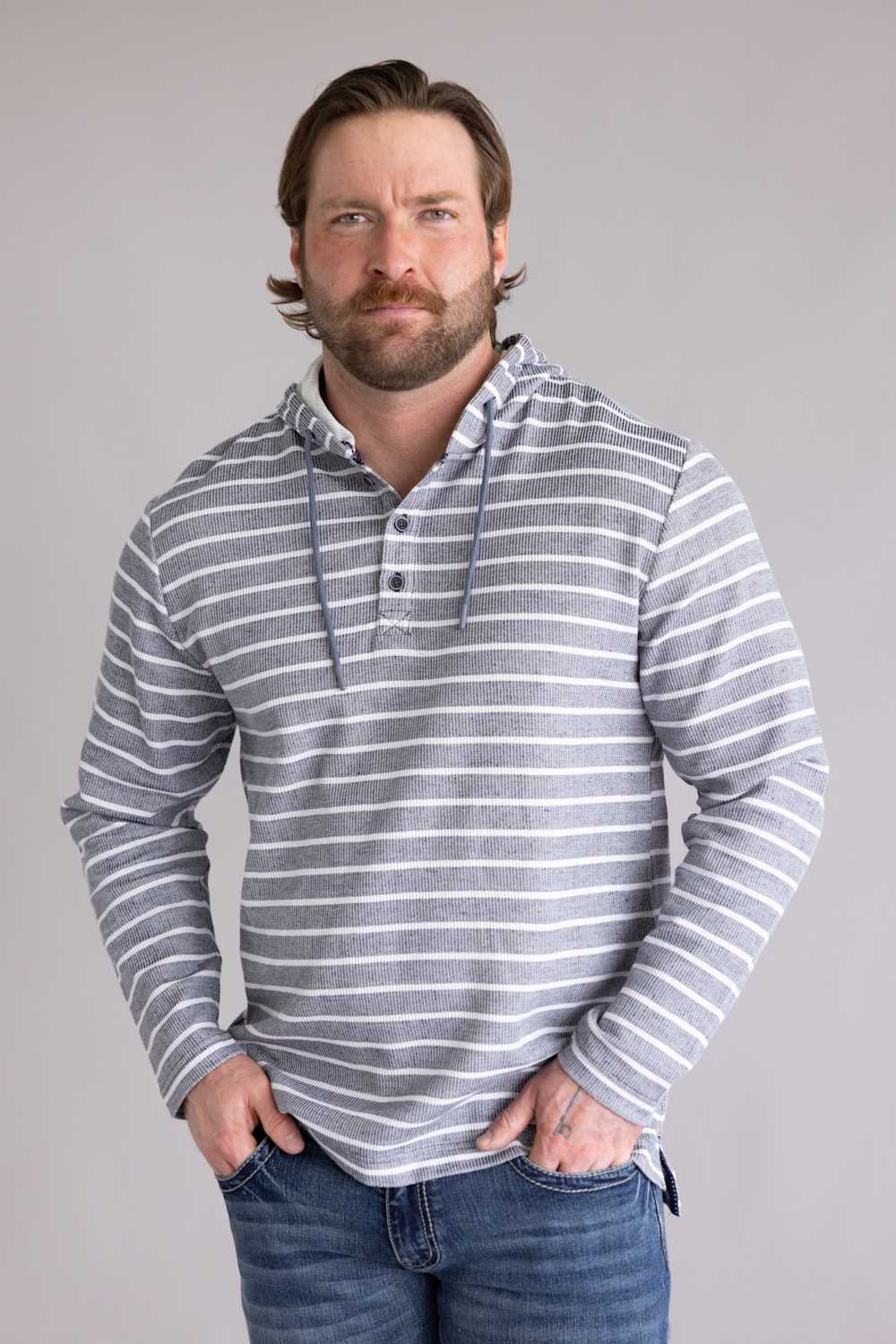 Weatherproof Vintage Summer Hoodie for Men in Maritime Blue | S2631621GK-MARITIMEBLUEMIX - Image 2