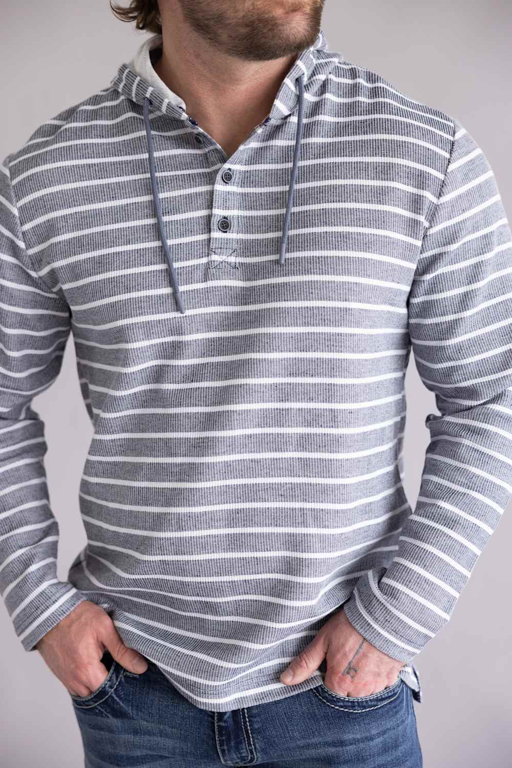 Weatherproof Vintage Summer Hoodie for Men in Maritime Blue | S2631621GK-MARITIMEBLUEMIX - Image 4