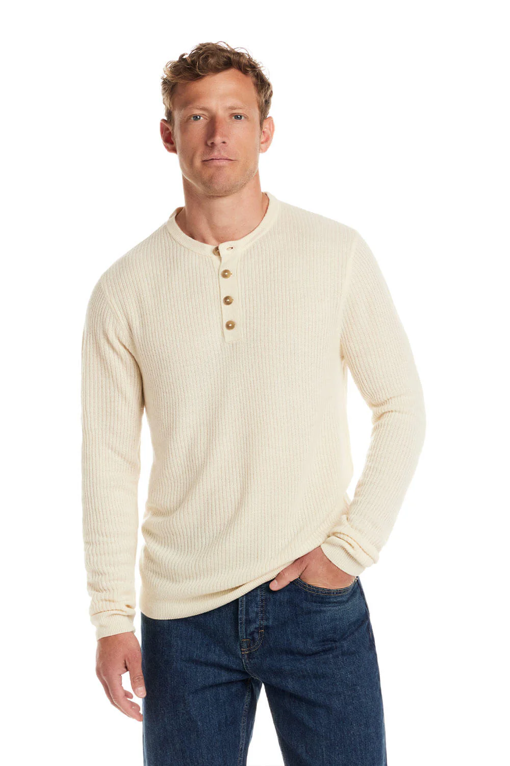 Weatherproof Vintage Vertical Stitch Button Henley for Men - Image 2