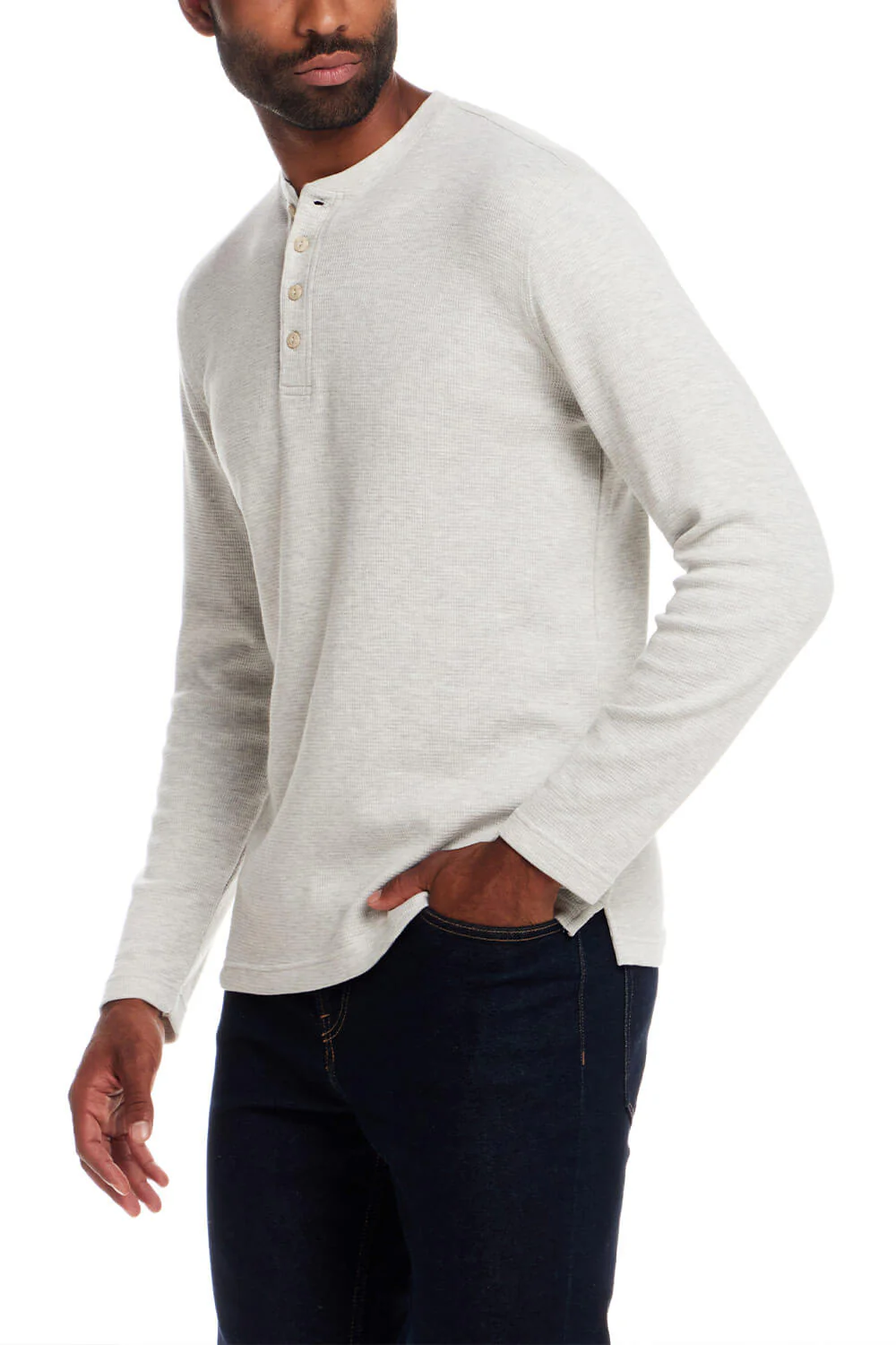 Weatherproof Vintage Waffle Button Henley Thermal Long Sleeve Shirt for Men
