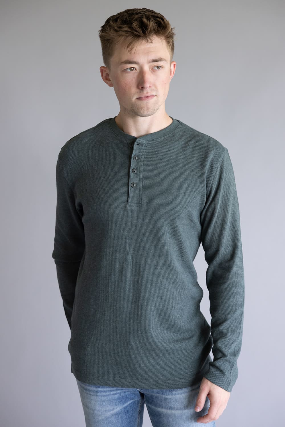 Weatherproof Vintage Waffle Button Henley Thermal Long Sleeve Shirt for Men - Image 3