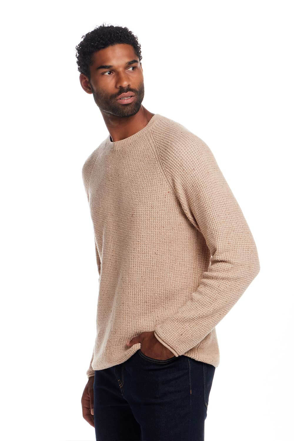 Weatherproof Vintage Waffle Donegal Sweater for Men in Fawn | F2540700GK-FAWN - Image 4