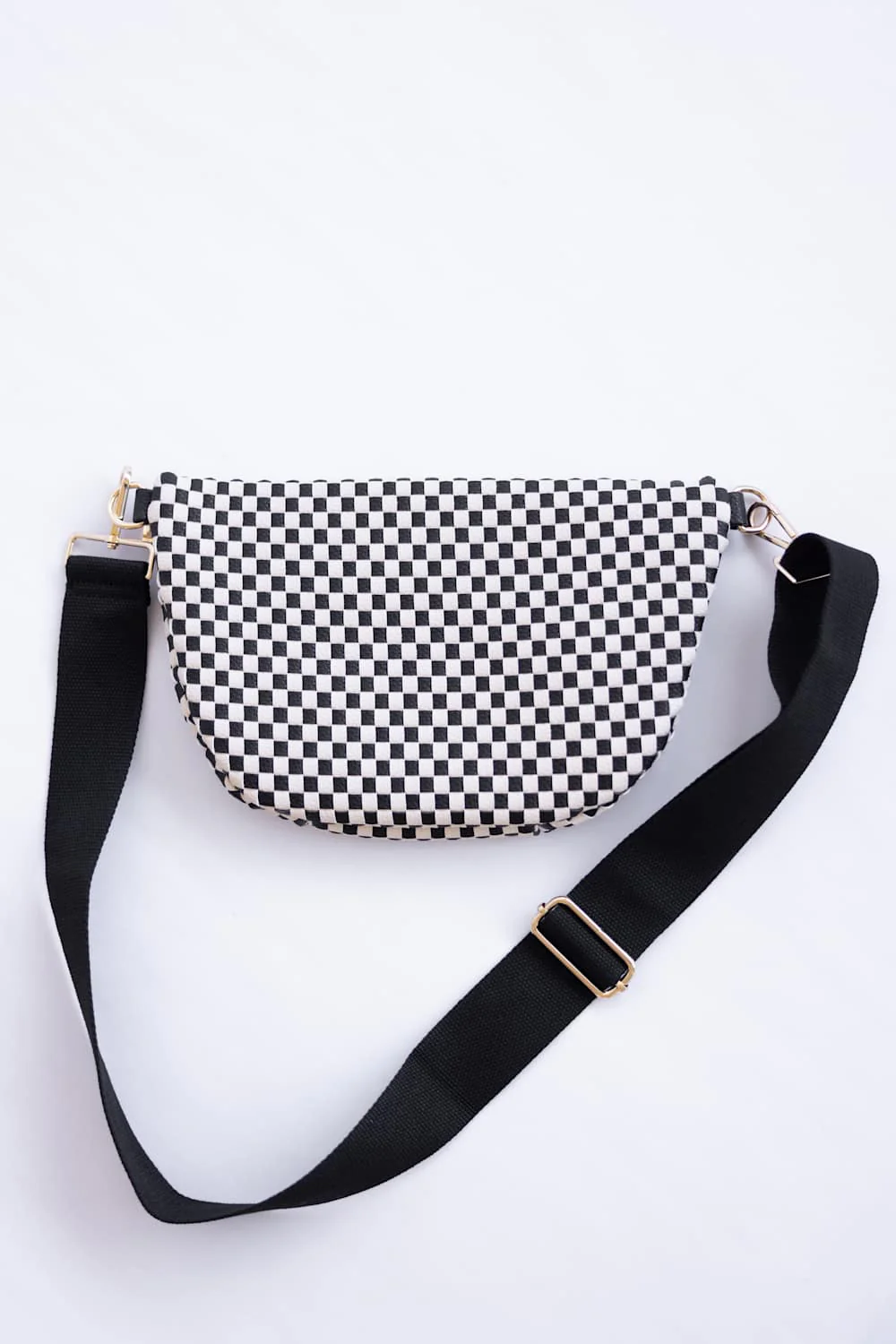 Weave Checkered Bag for Women in Black | BAGWESCHKBLK - Image 3