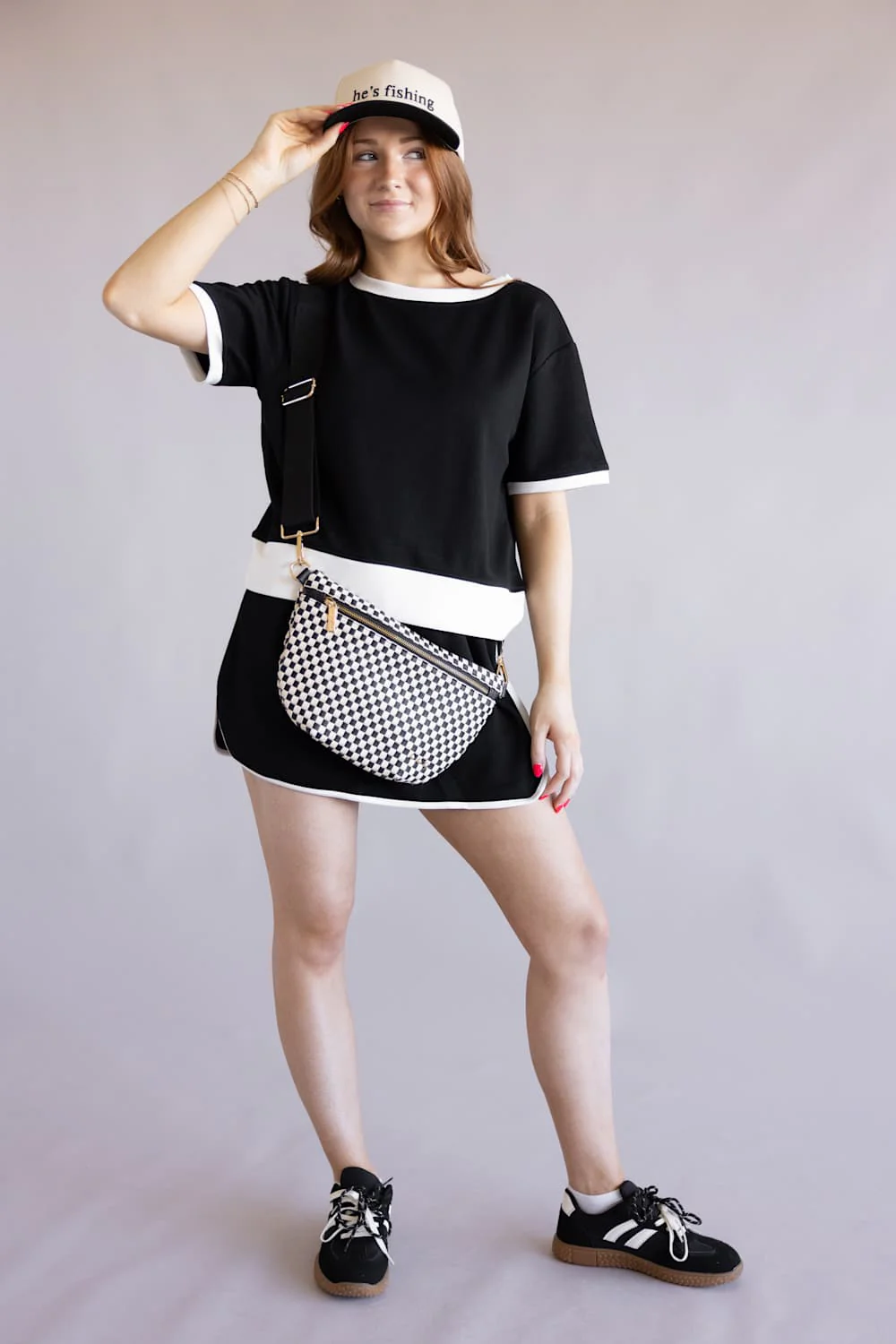 Weave Checkered Bag for Women in Black | BAGWESCHKBLK - Image 6