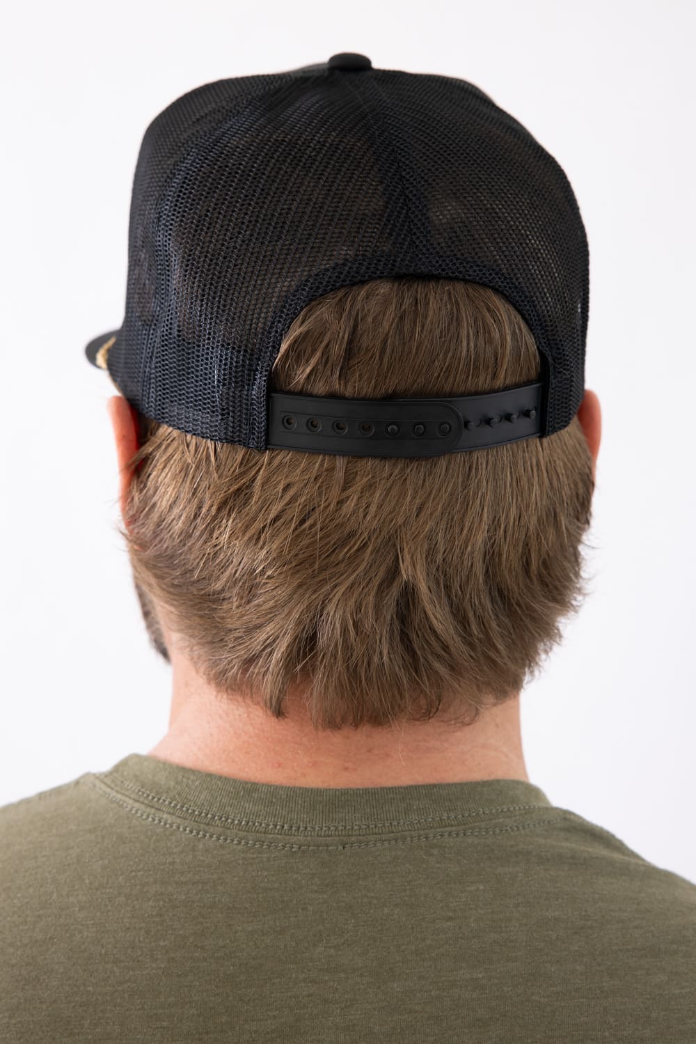 Whiskey Bent Gold Rope Trucker Hat for Men in Black | BLKGLD - Image 4
