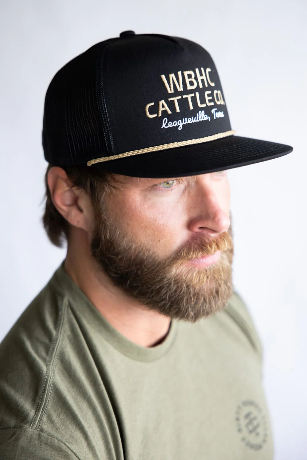 Whiskey Bent Gold Rope Trucker Hat for Men in Black | BLKGLD - Image 5