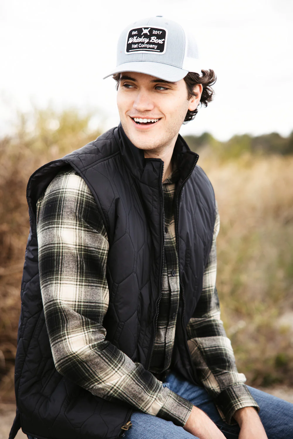 Whiskey Bent The Cheyenne Trucker Hat for Men in Grey | CHYN-W - Image 2