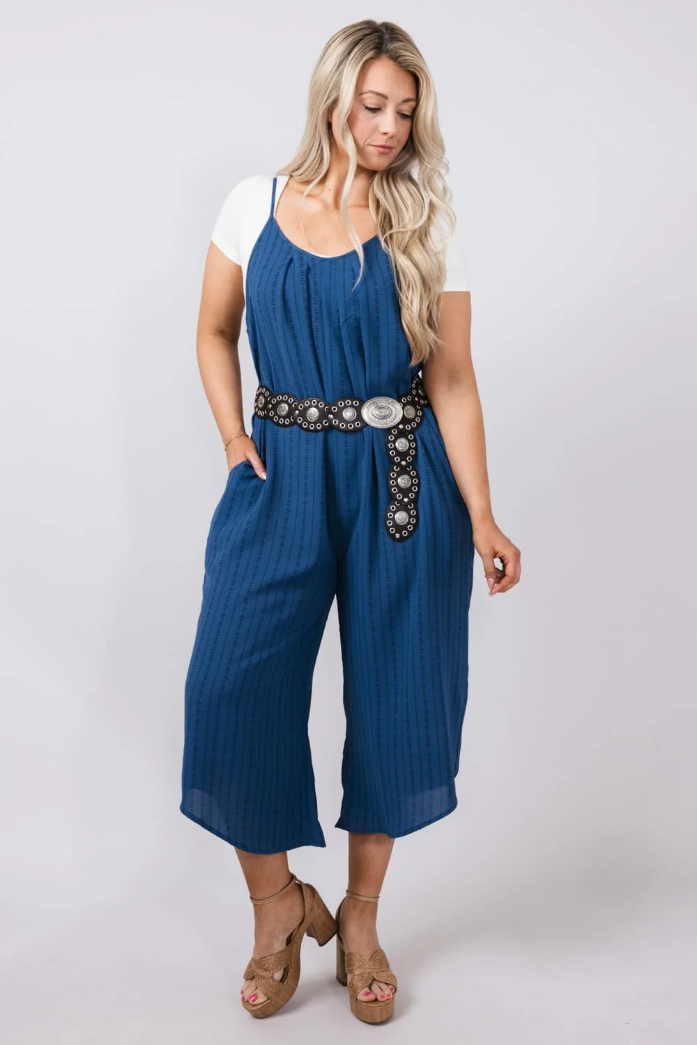 Wide Gaucho Disc Belt for Women in Brown | 207605-SILVERBROWN - Image 3
