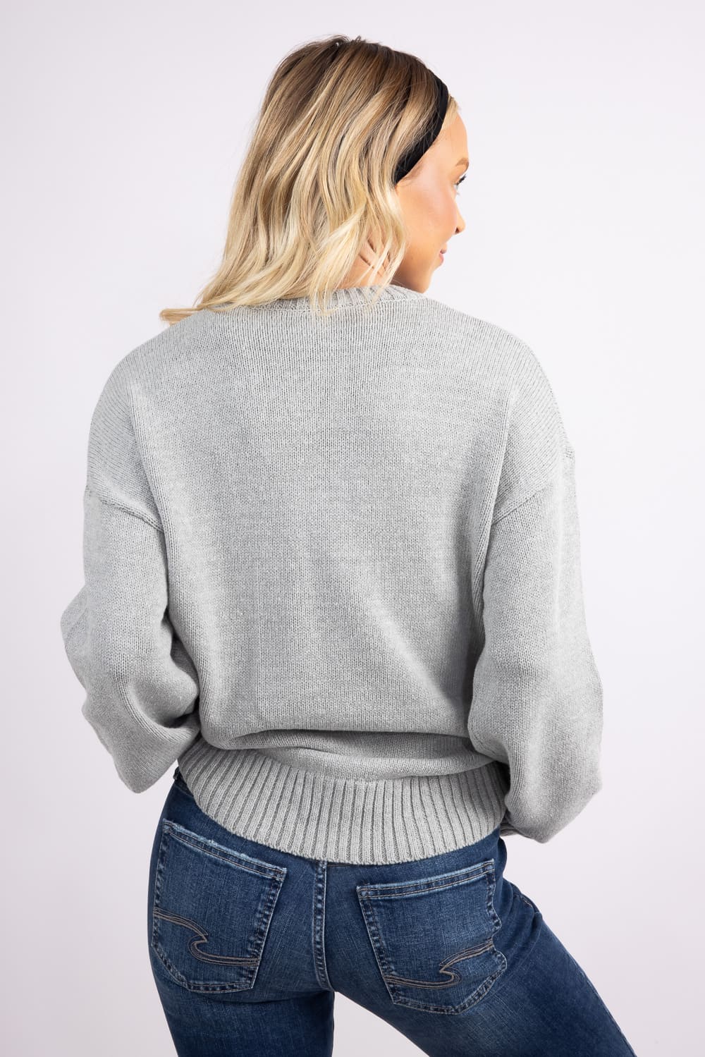 Bear Sweater for Women in Grey | WL25-11089-GREY - Image 2