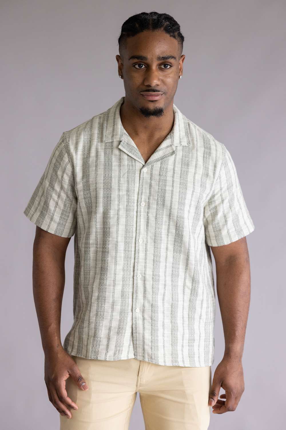 Woven Resort Button Up Shirt for Men in Sage | 8PW7059M-SAGE - Image 2