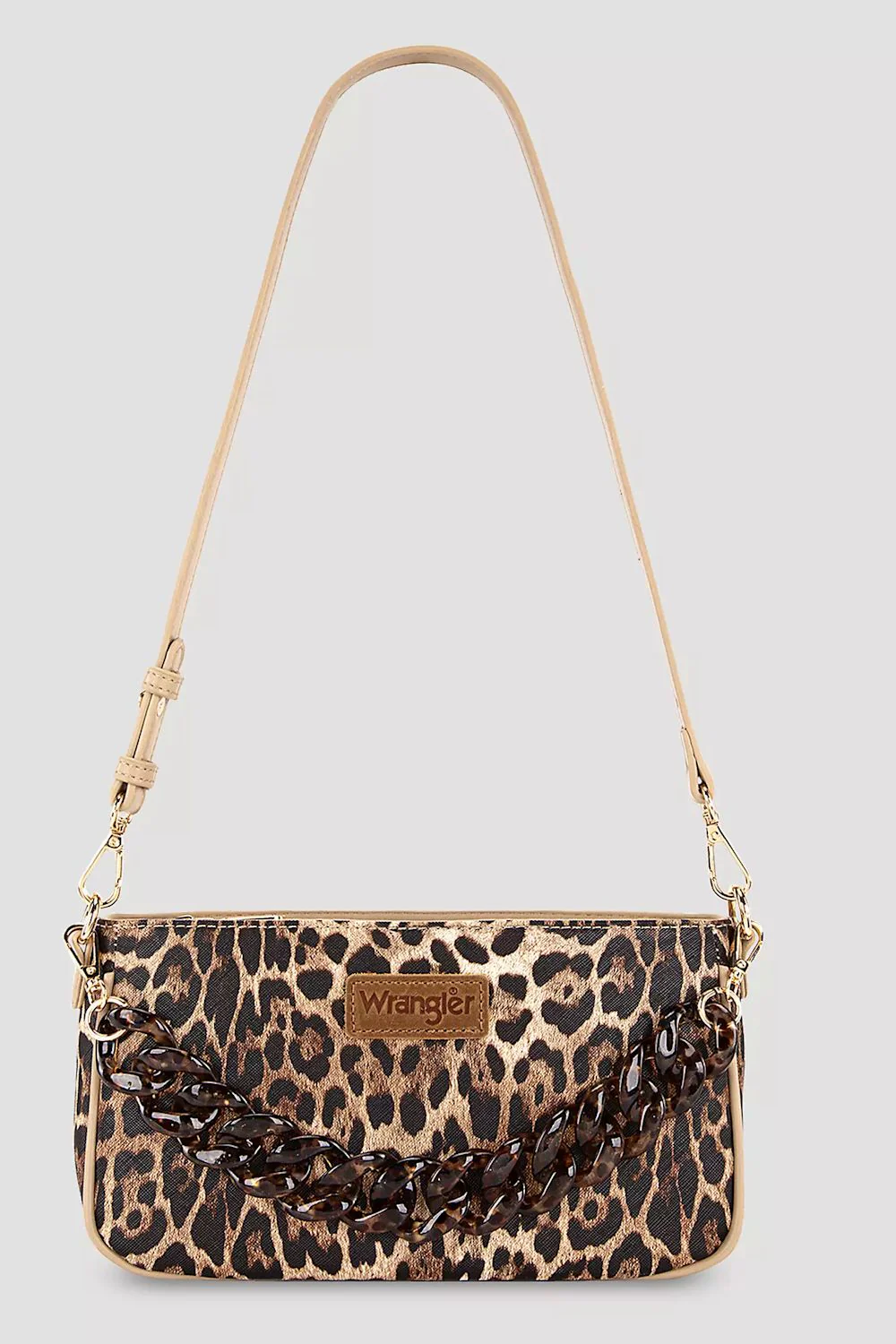 Wrangler Leopard Print Shoulder Bag for Women in Brown | WG474-8633-LP - Image 3