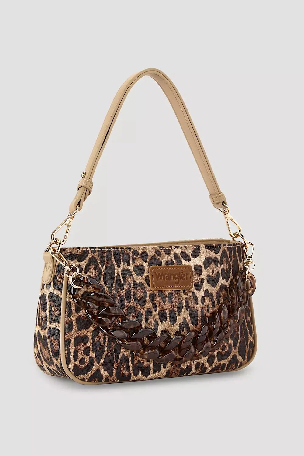 Wrangler Leopard Print Shoulder Bag for Women in Brown | WG474-8633-LP - Image 4