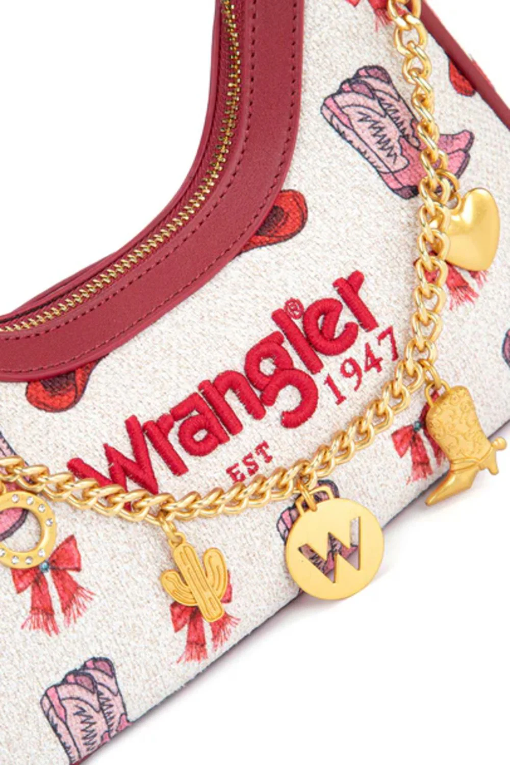 Wrangler Western Cowgirl Print Braided Shoulder Bag for Women in Pink | WG524-8182-PK - Image 2