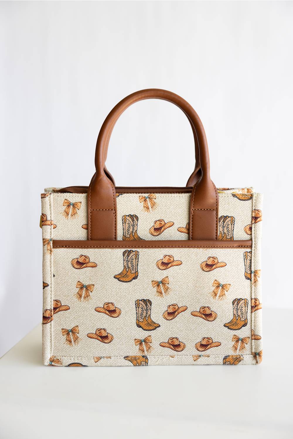 Wrangler Western Print Cowgirl Tote Crossbody Bag for Women in Tan | WG524-8120S-TN - Image 6