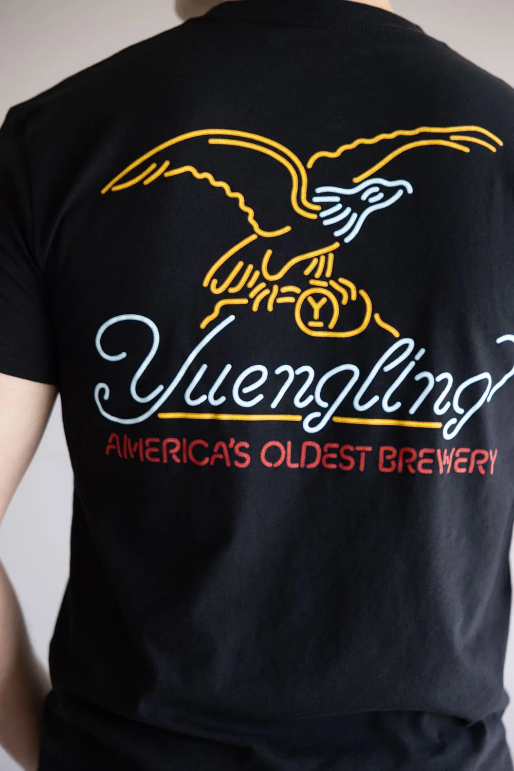 Yuengling Neon Logo T-Shirt for Men in Black | 5540-BLACK - Image 3
