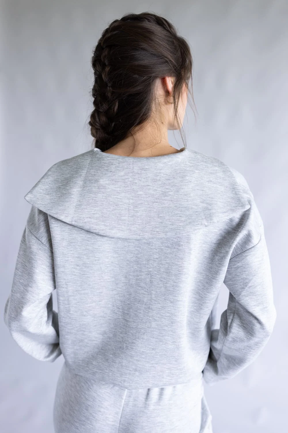 Zip Neck Super Soft Set for Women in Light Grey | KDC-SCBPNT-01-GRY - Image 6